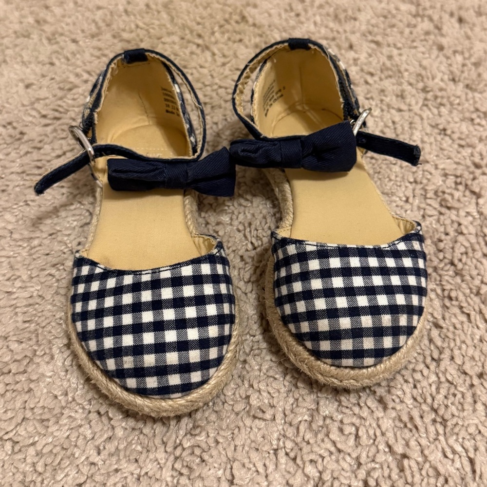 Janie and Jack Navy Checkered Kids Sandals
